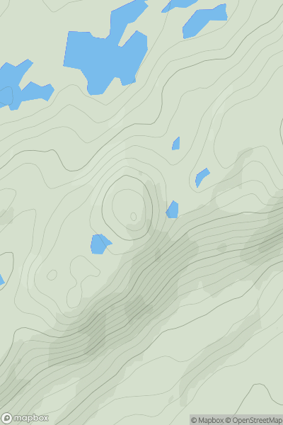 Thumbnail image for Beinn Dearg West Top [Oban to Loch Fyne] showing contour plot for surrounding peak
